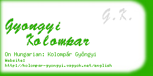 gyongyi kolompar business card